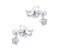 Star Pearl Silver Stud Earring STS-6859